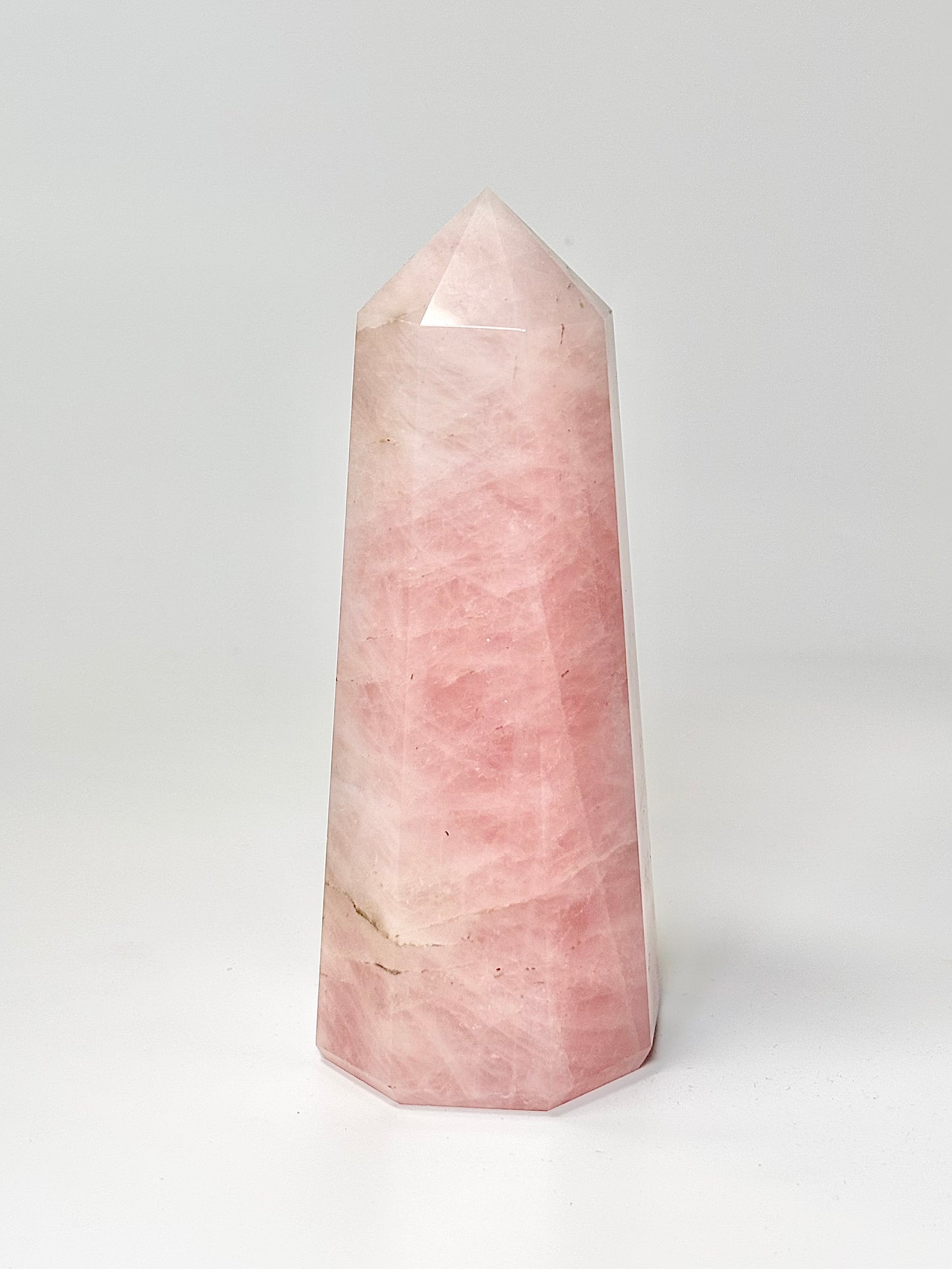 Eight Facet Rose Quartz Tower – 705g - Elegance, Warmth & Gentle Charm