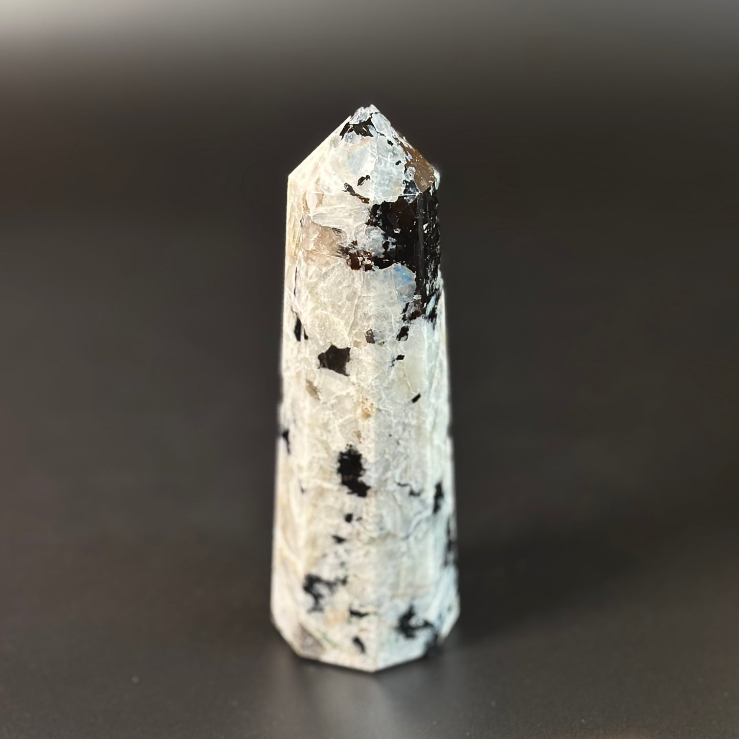 Rainbow Moonstone Large Tower - 485 Gm | Compassion & empathy