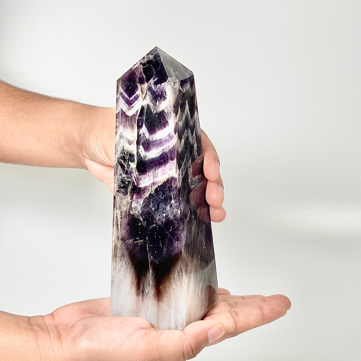 Four Facet Chevron Amethyst Tower – 801g - Amplified Intuition & Focused Healing