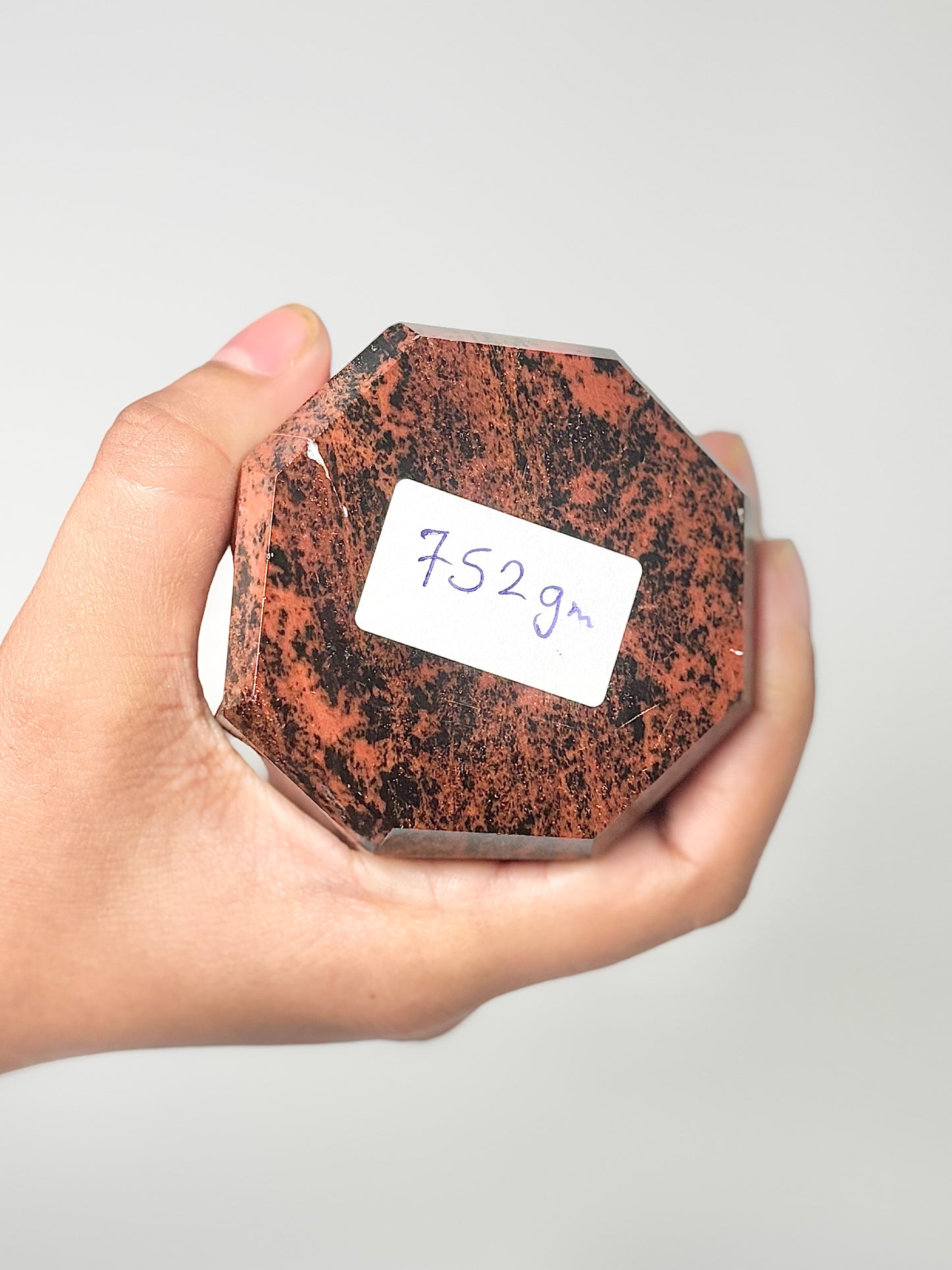 Eight Facet Mahogany Obsidian Tower – 752g - Rich Earth Tones & Balanced Form