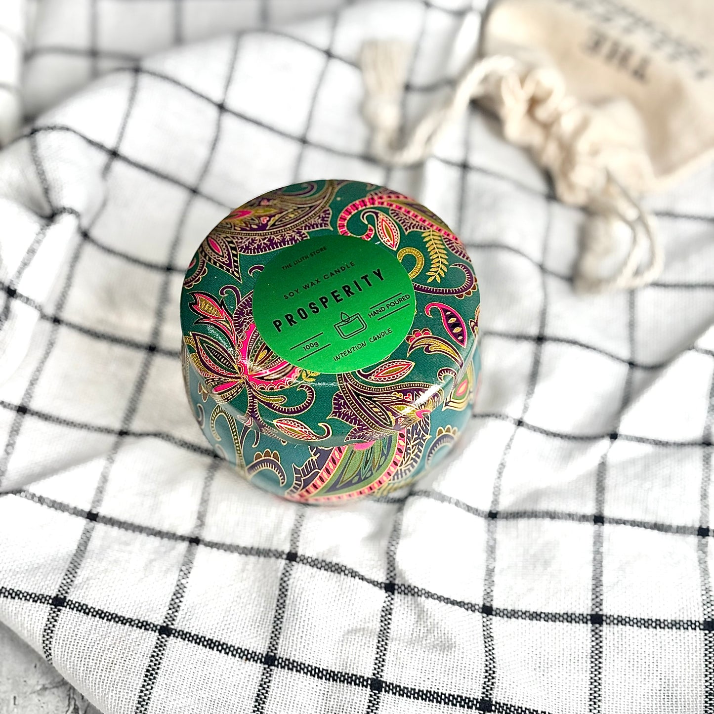 Prosperity Tin Container Soy Intention Candle - 100 g