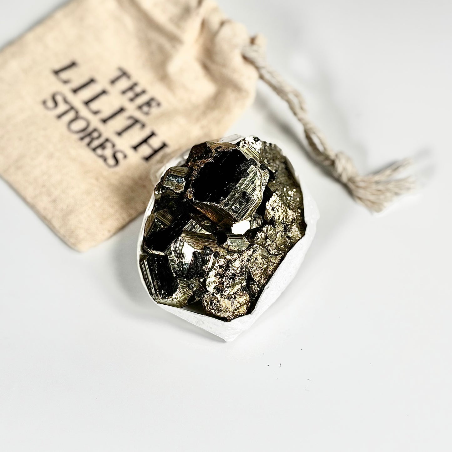 Peruvian Pyrite Cluster – 202g -Golden Brilliance & Striking Presence