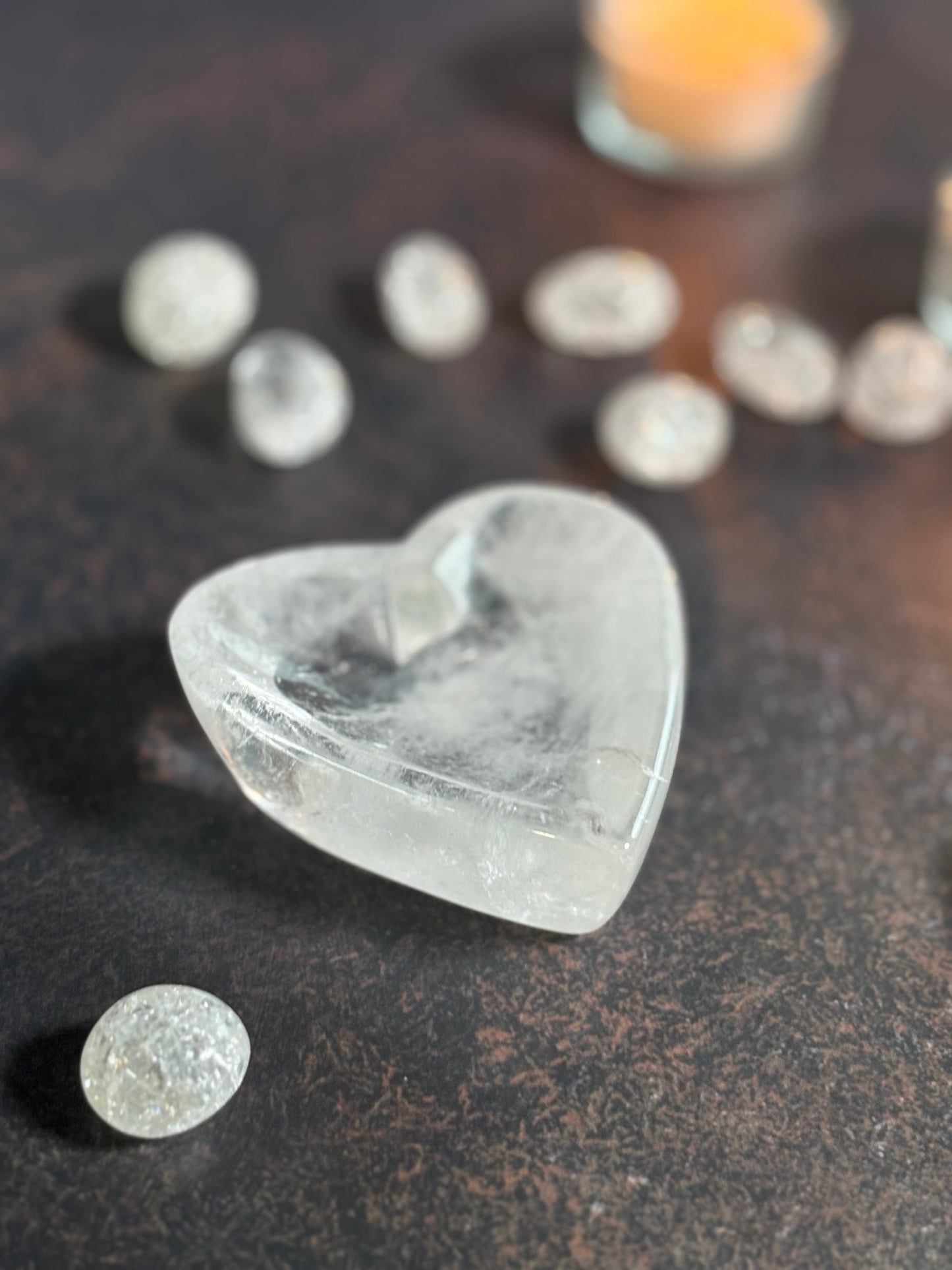 Clear Quartz Heart Shape Bowl - Amplifier of Energy & Intention