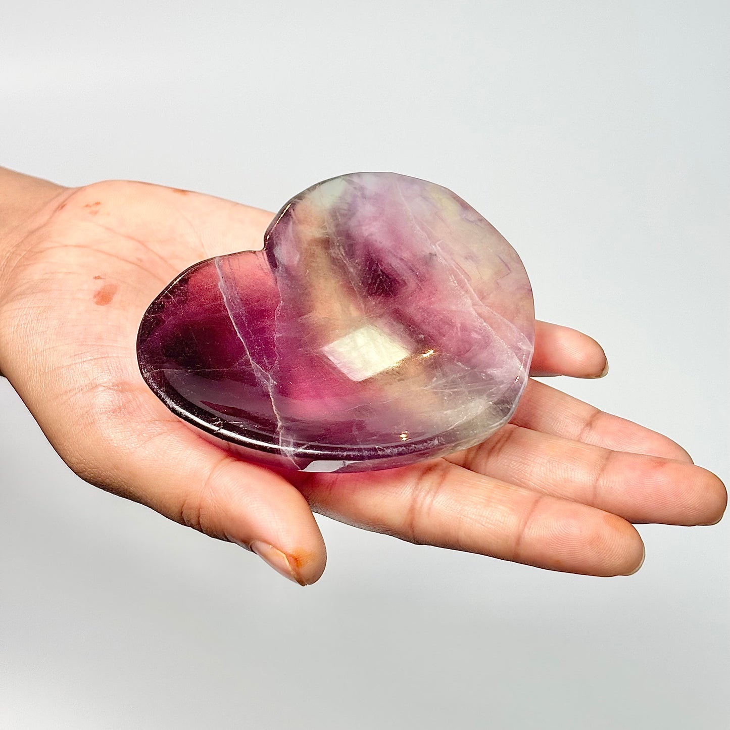 Multi Fluorite Heart-Shaped Bowl
