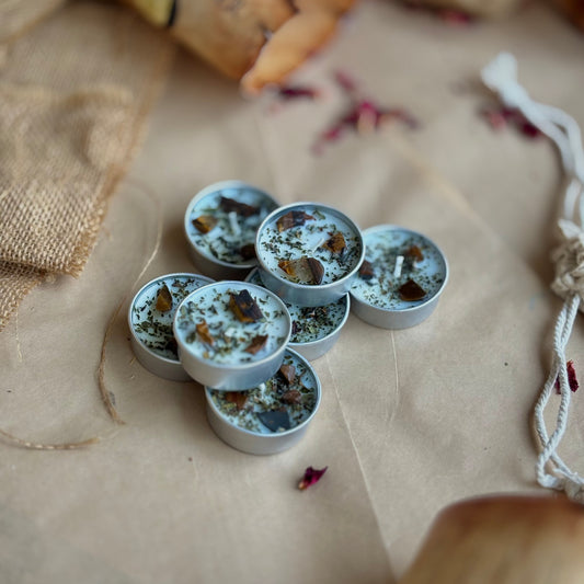 Peppermint & Tiger’s Eye Soy Tealight Candle