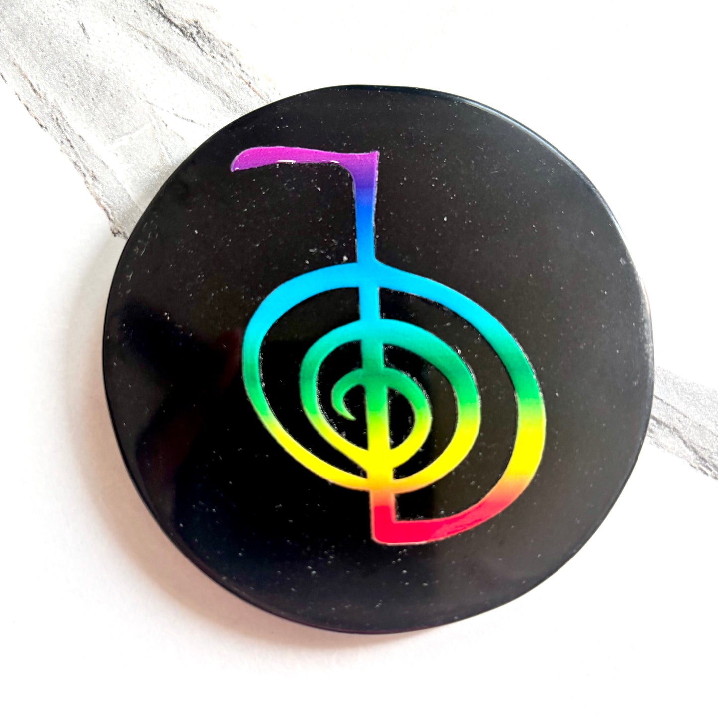 Cho Ku Rei | Power Symbol Black Obsidian Plate – Reiki Power Symbol for Protection & Amplification