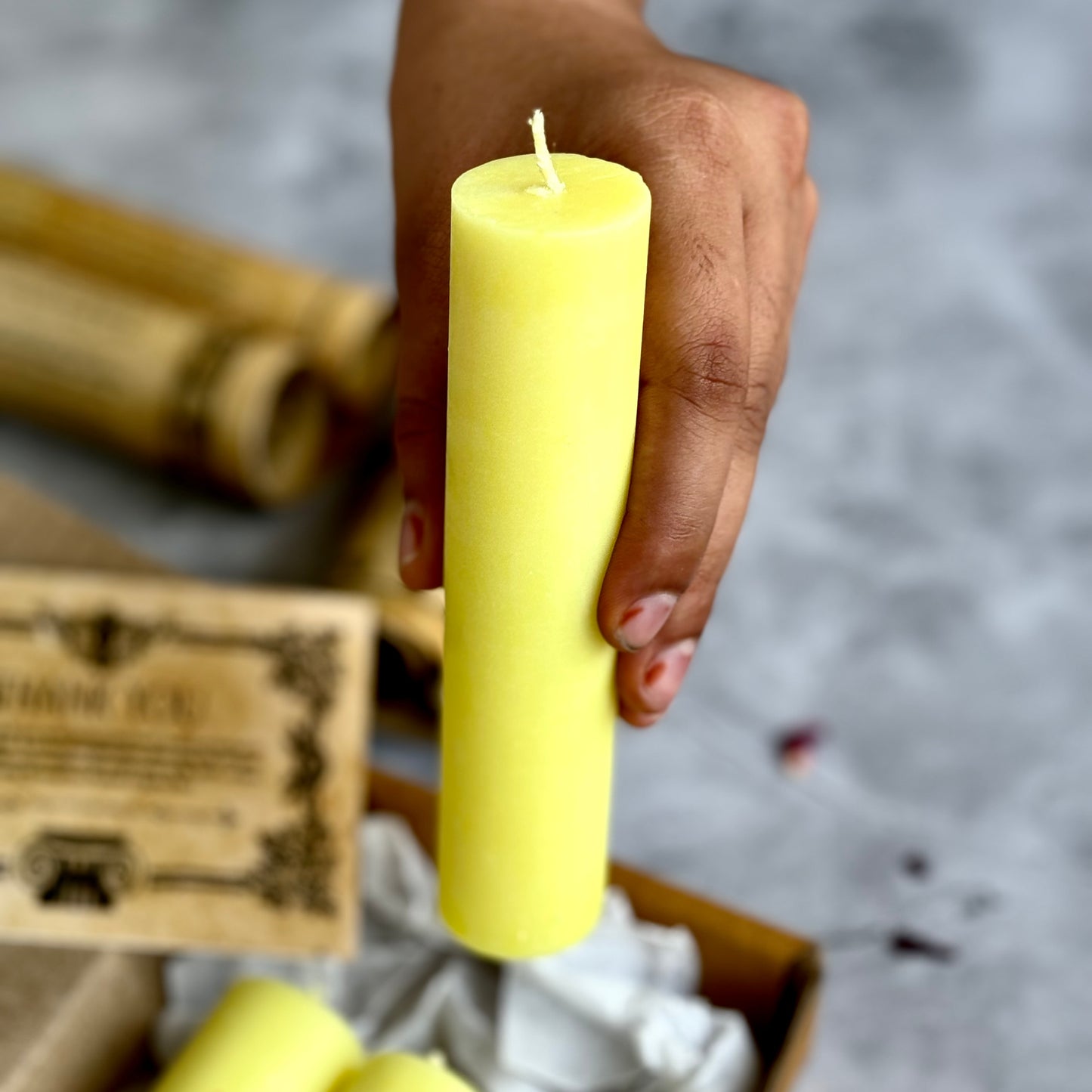 Yellow Thick Soy Candle | Pack of 3