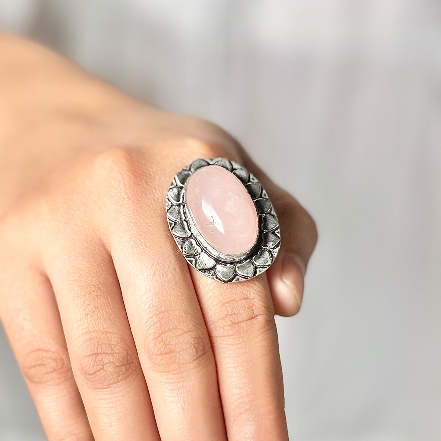 Rose Quartz Crystal Ring | Love & Self Love