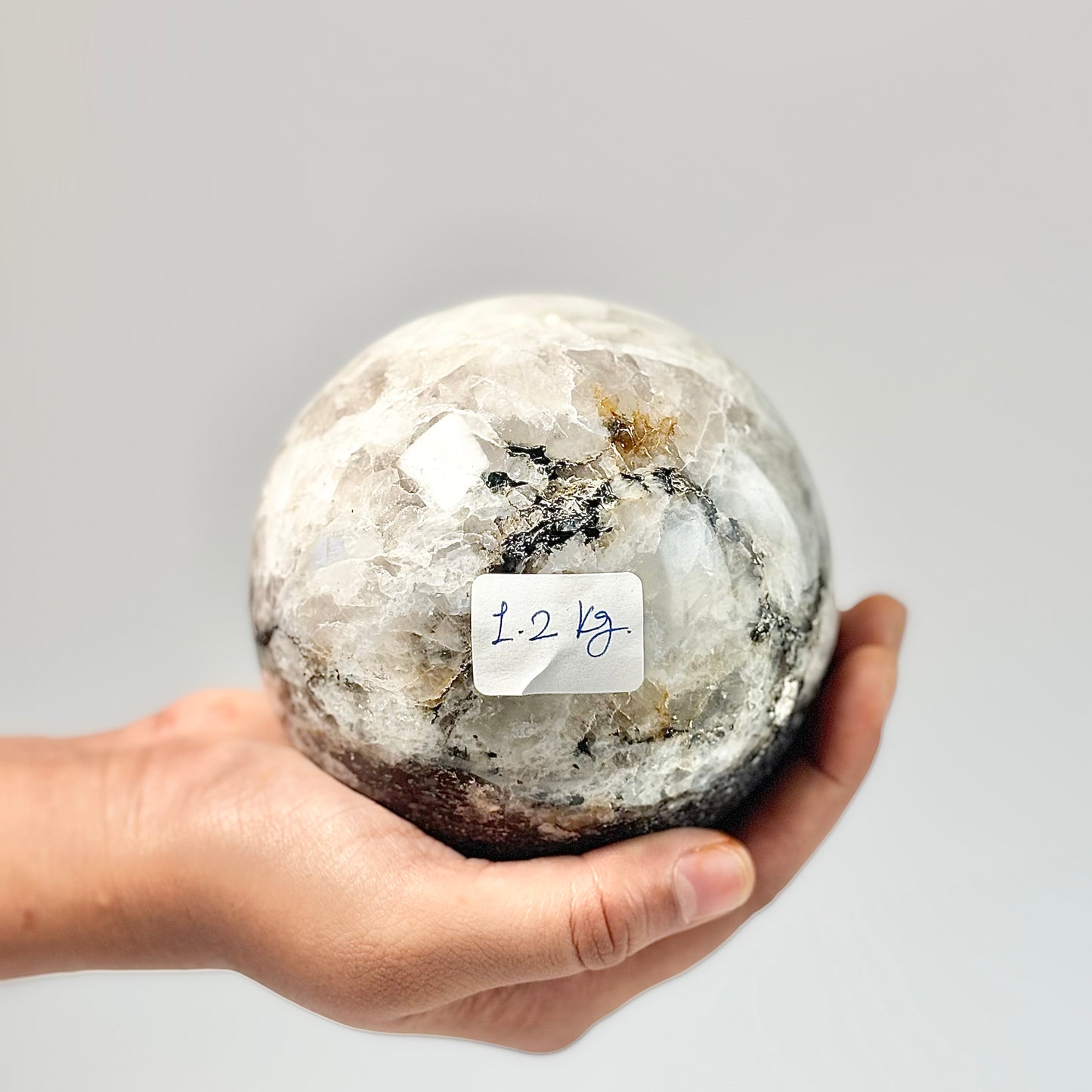 Rainbow Moonstone Sphere – Large - 1200 Gm | Cultivates Compassion & empathy