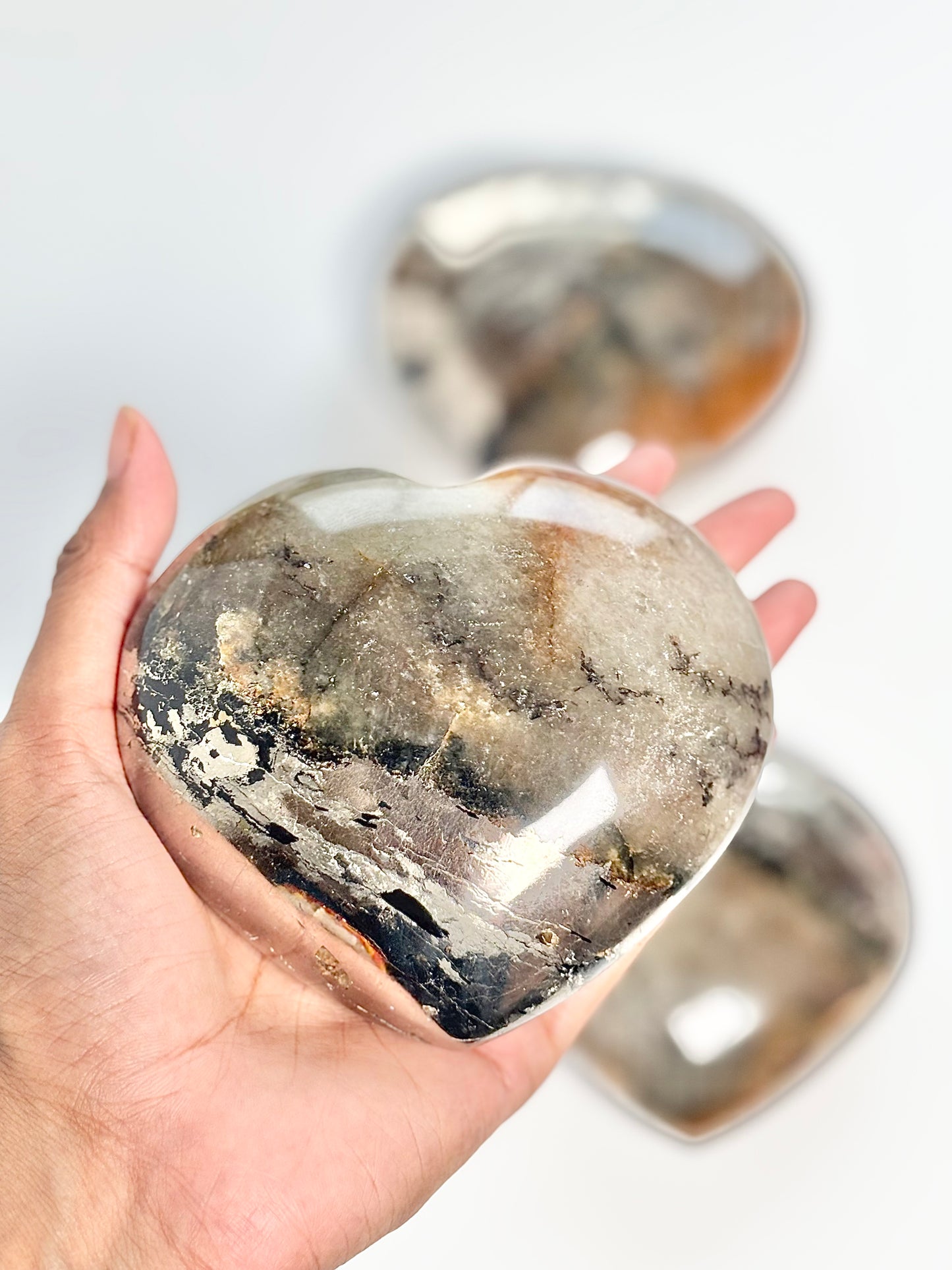 Golden Healer with Pyrite Large Heart - Spiritual Growth & Prosperity