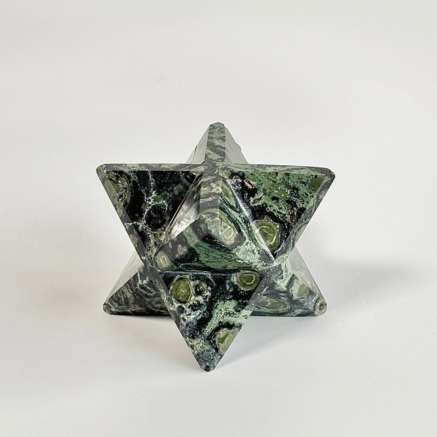 Kambaba Jasper Large Merkaba Carving - 160 Gm