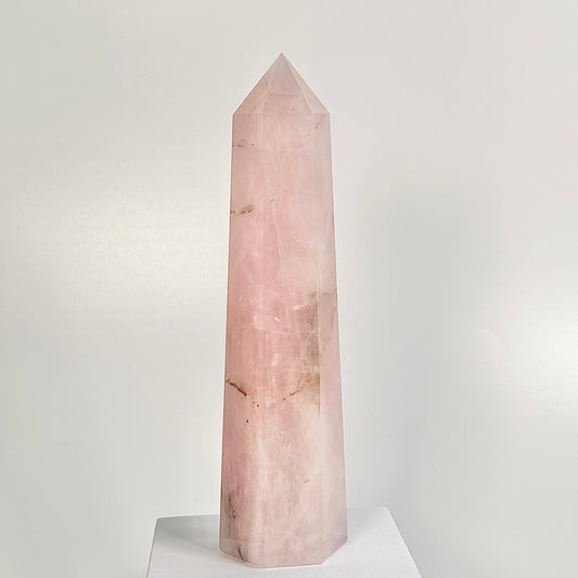 Rose Quartz Six-Facet Tower – 613g - Attract Love • Heal Emotionally • Radiate Compassion