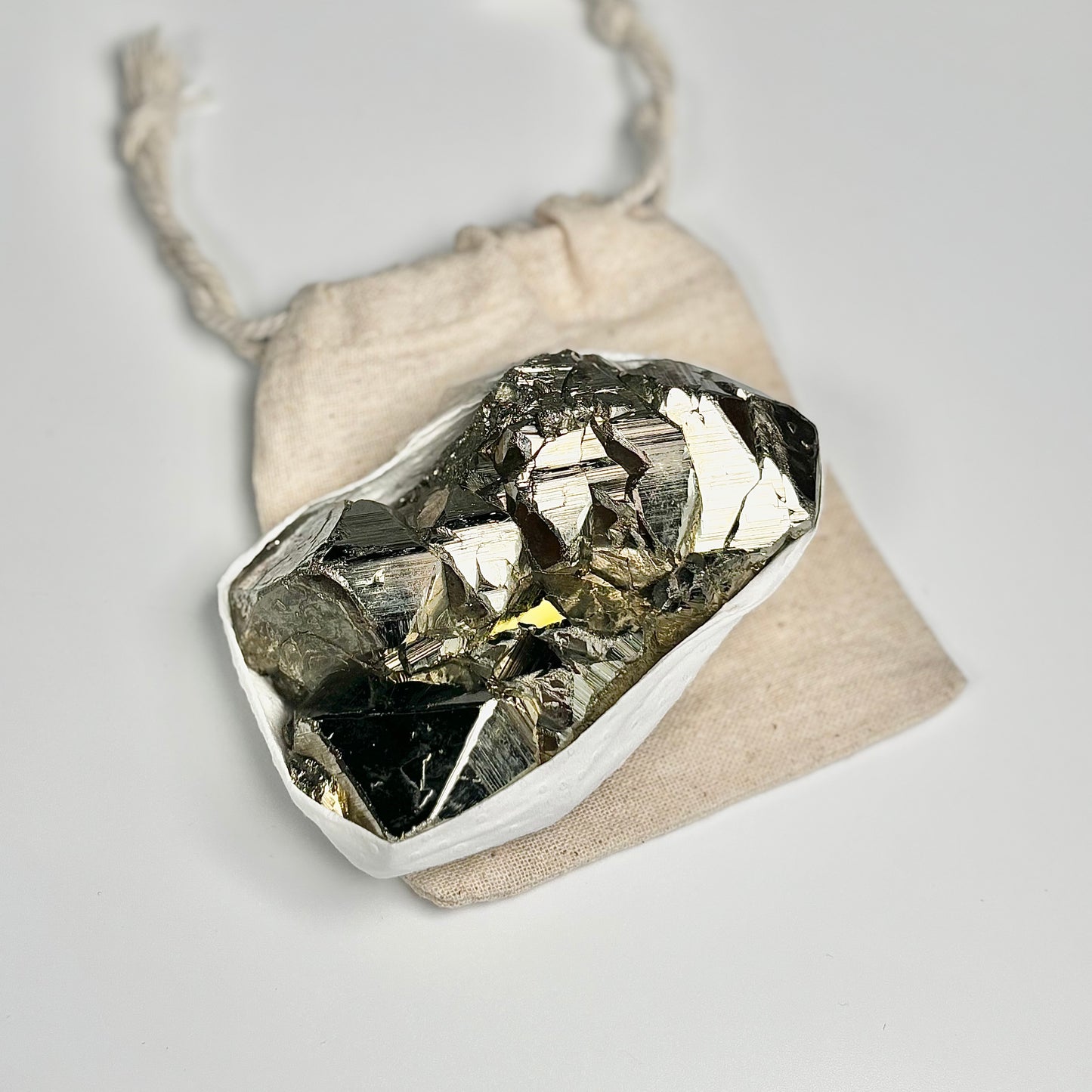 Peruvian Pyrite Cluster – 308g - Golden Brilliance & Striking Presence