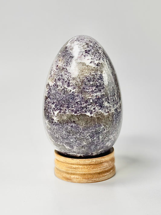 Lepidolite Large Egg Carving - 1580 Gm