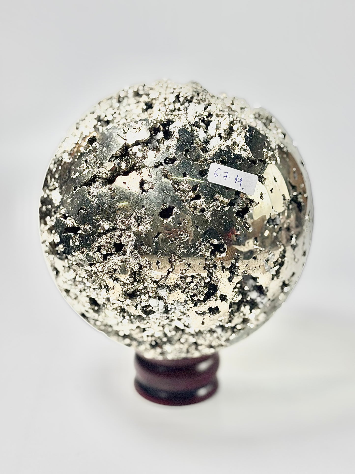 Extra Large Peruvian Pyrite Druzy Sphere 6.7 Kg – Abundance & Prosperity