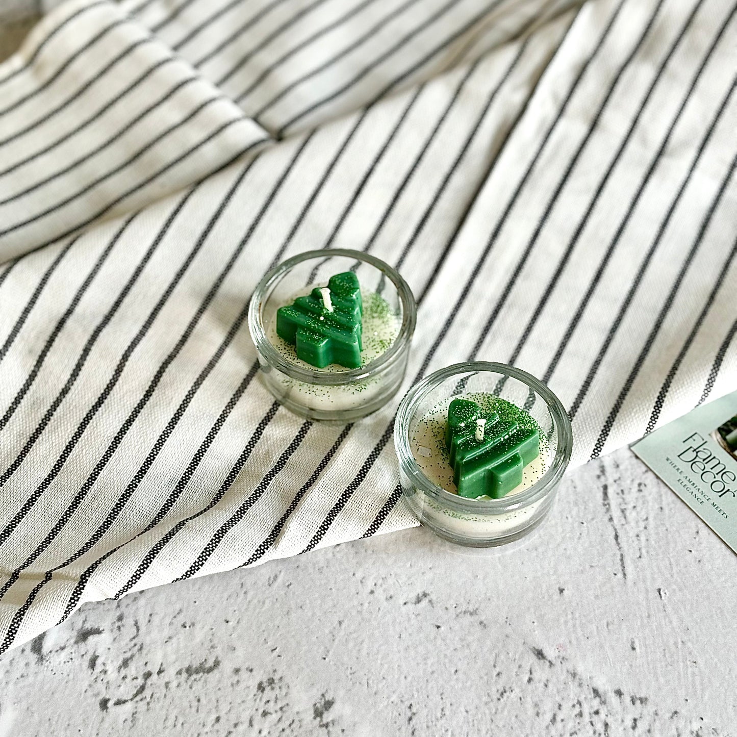 Tree Mini Glass Tealights | Scented Soy Wax Candle | Pack of 2