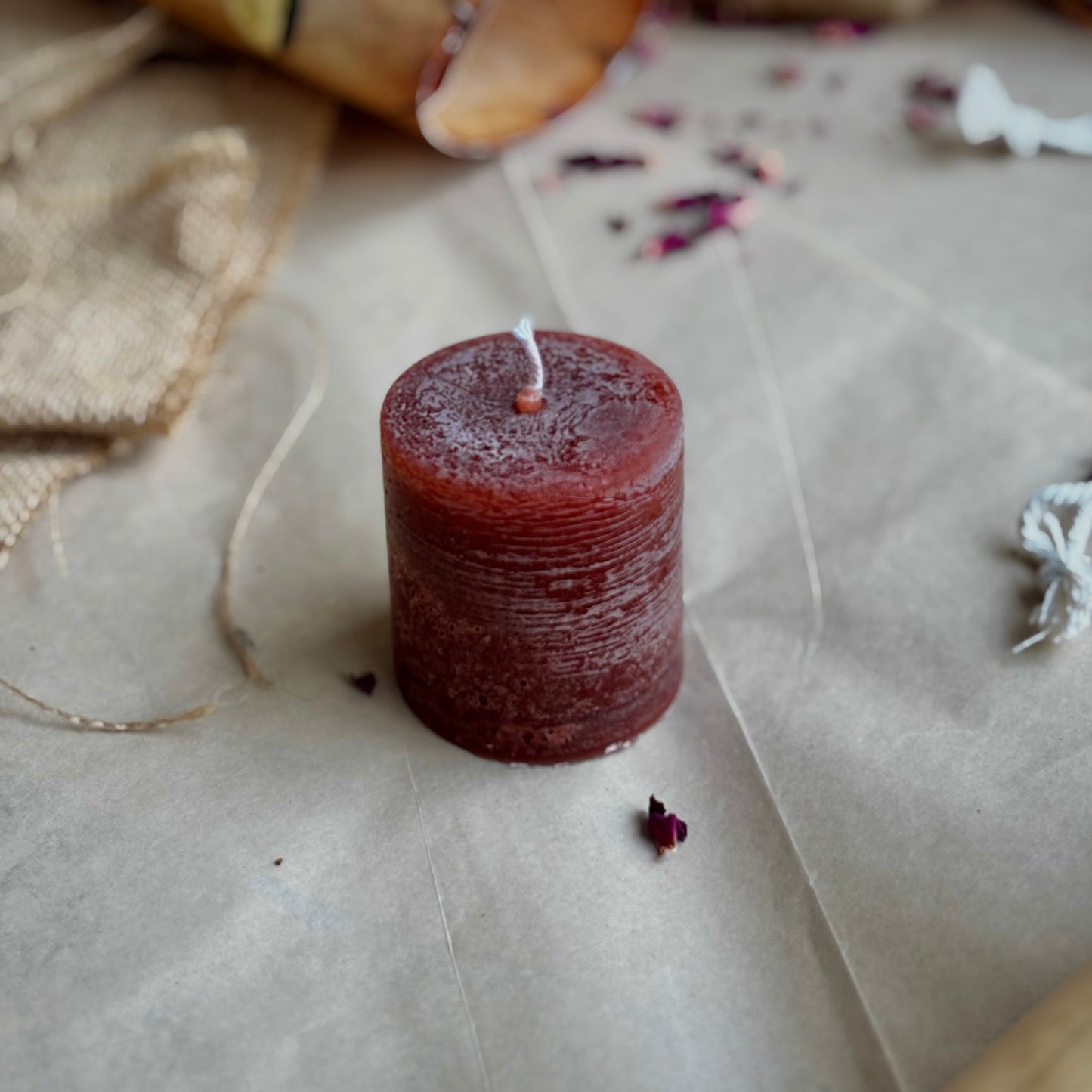 Brown Pillar Candle 2 Inch – Paraffin Wax Ritual & Décor Candle | Pack of 4