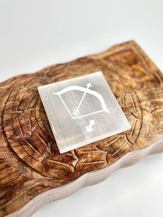 Sagittarius Zodiac Selenite Plate