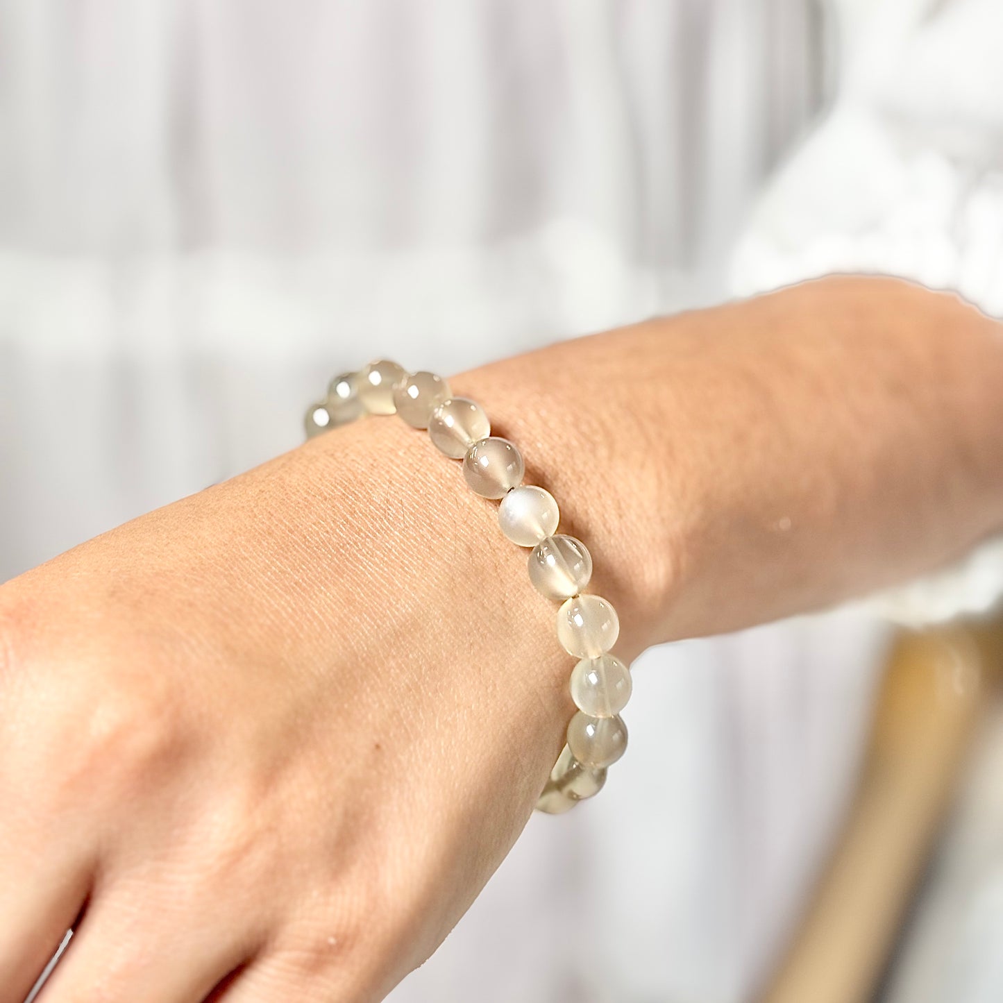 Grey Moonstone Bracelet – Intuition • Emotional Balance • Feminine Energy