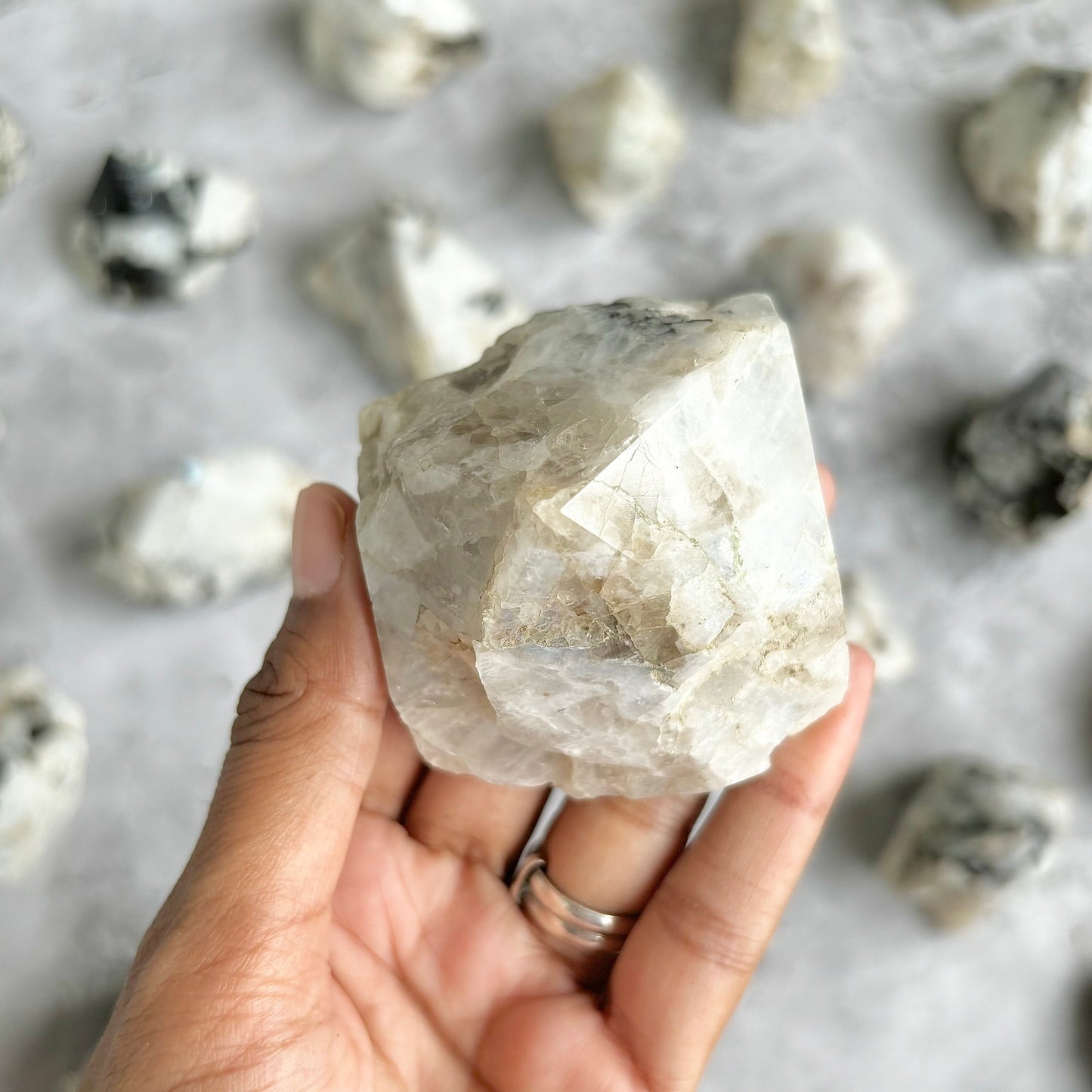 Rainbow Moonstone Raw with Polished Point - 189 Gm | Cultivates Compassion & empathy