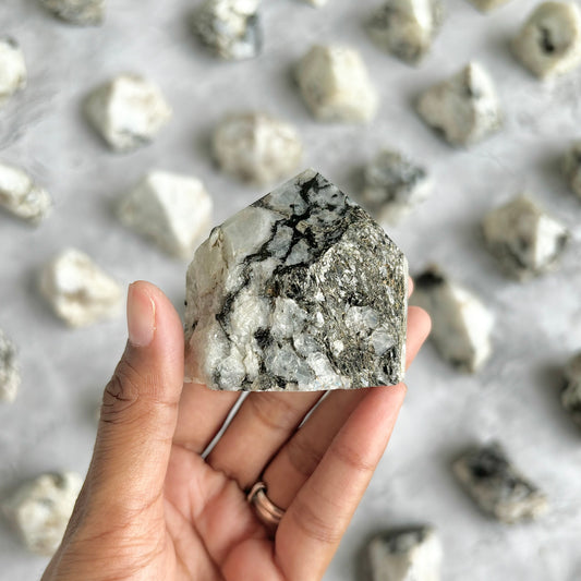 Rainbow Moonstone Raw with Polished Point - 164 Gm | Cultivates Compassion & empathy