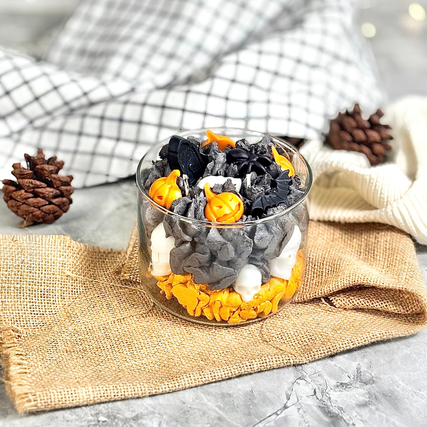 Haunted Pumpkin Graveyard Soy Candle – Bubblegum Scented