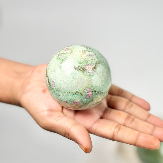Ruby in Fuchsite Sphere - Self-worth