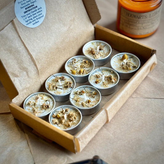 Chamomile Infused Soy Wax Tealight Candles – Unscented