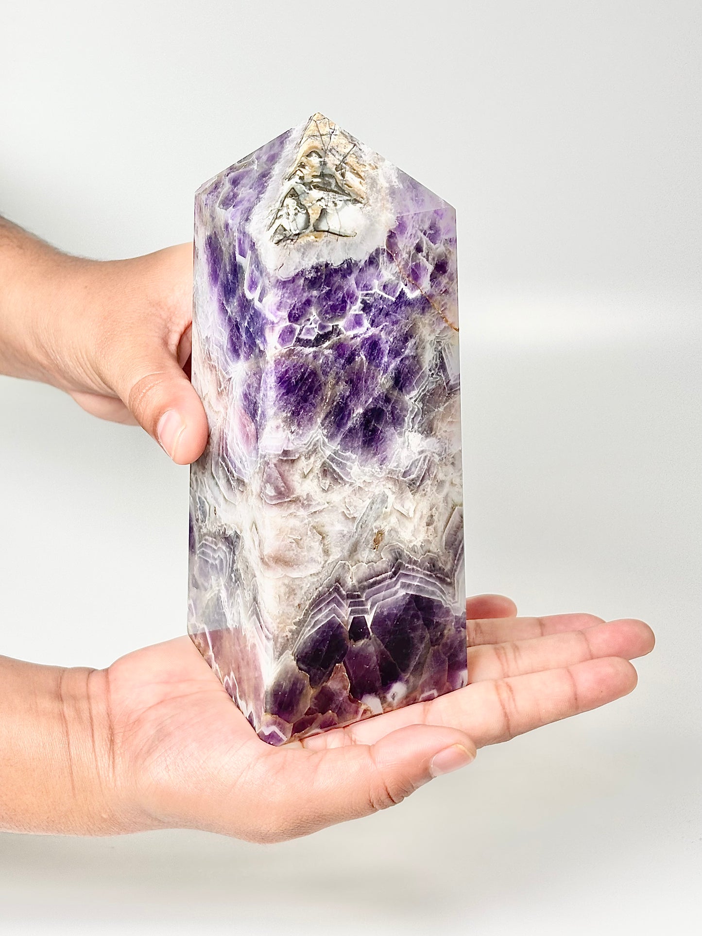 Four Facet Chevron Amethyst Tower – 1150g - Amplified Intuition & Focused Healing