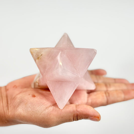 Rose Quartz Large Merakaba Carving - 250 Gm