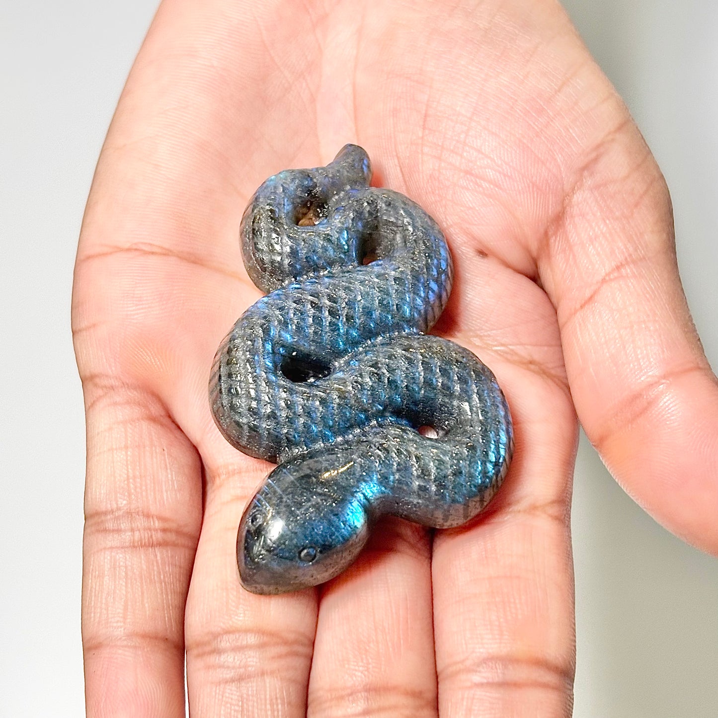 Labradorite Snake Carving