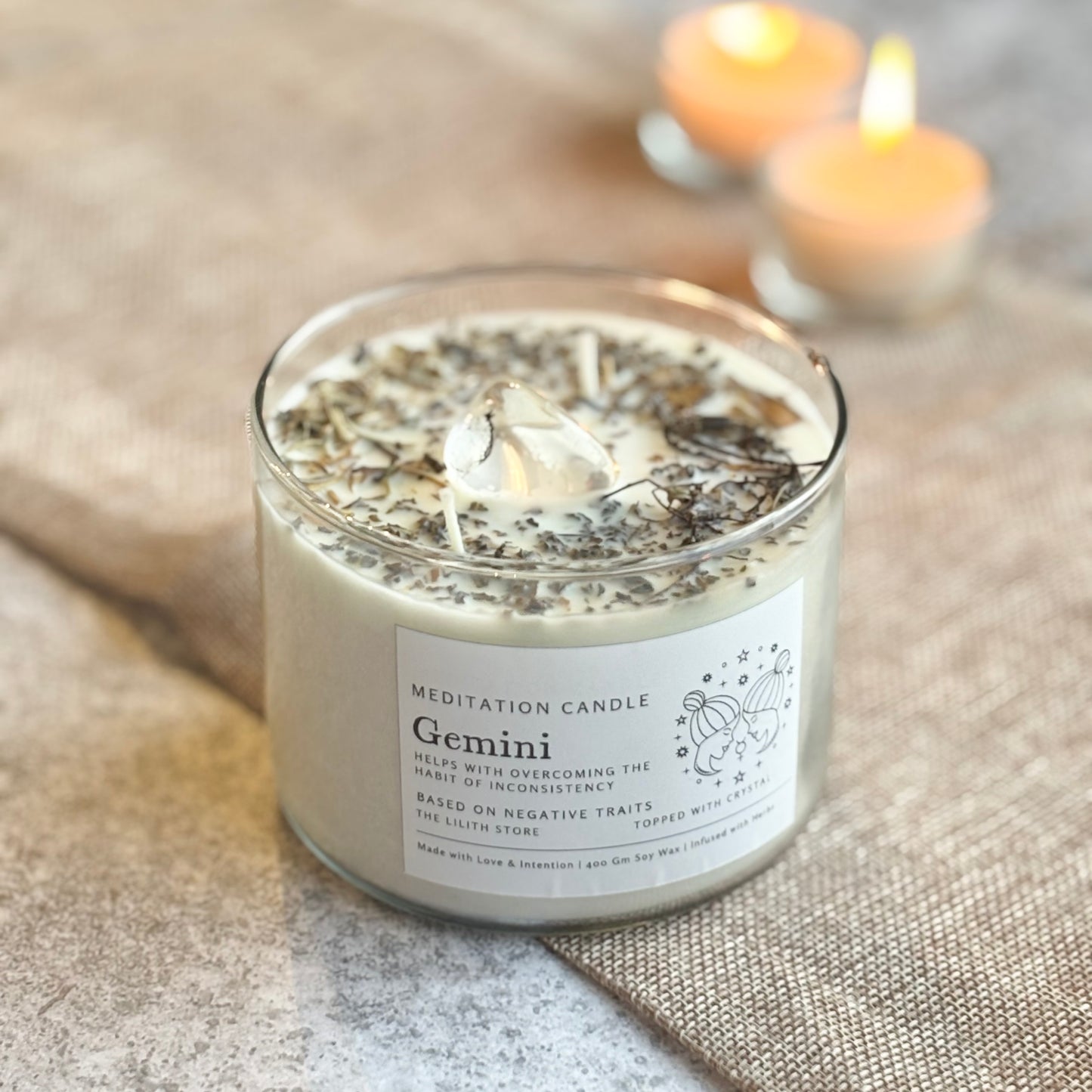 Gemini Zodiac Soy Intention Candle | 400 Gm