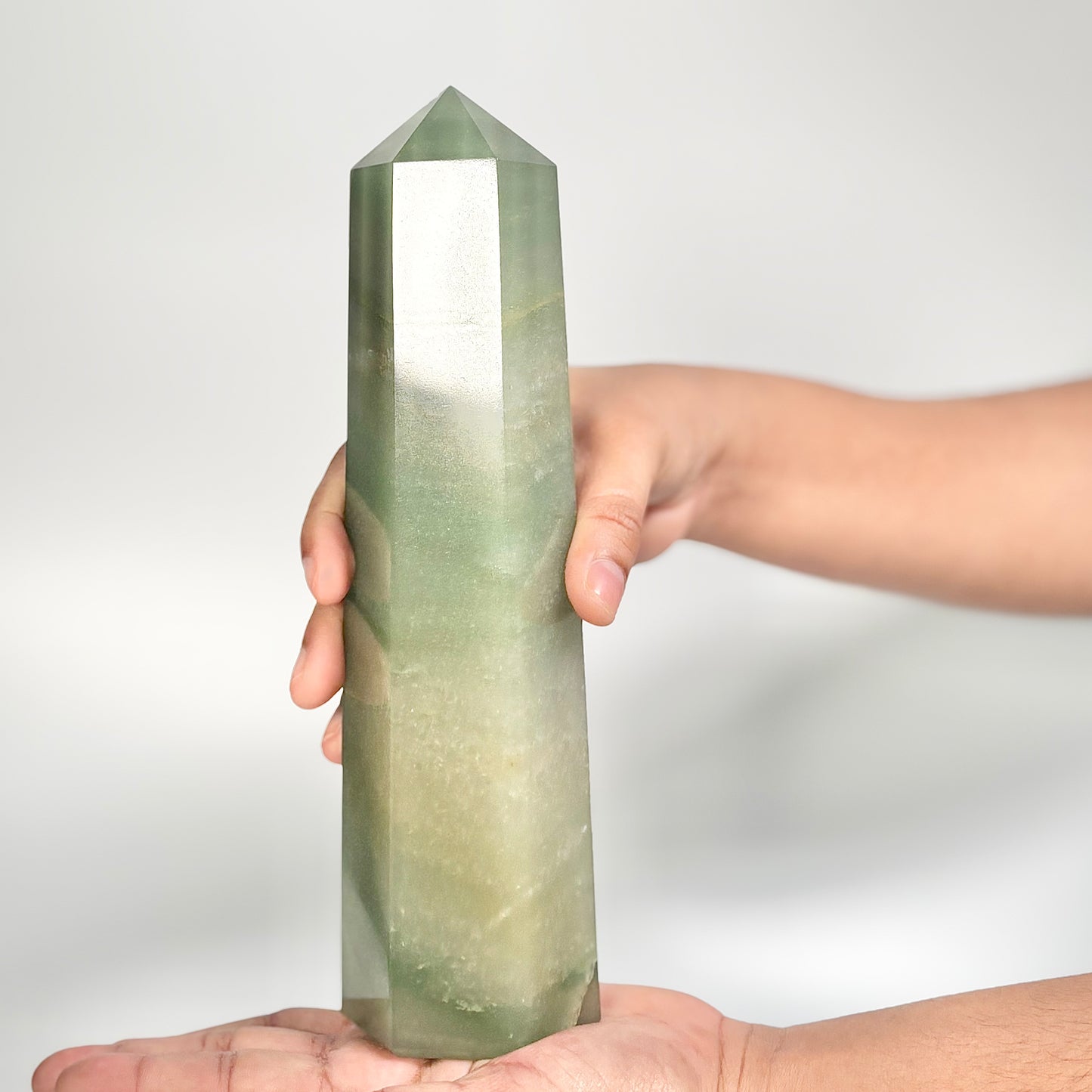 Green Aventurine Six-Facet Tower – 1042 - Attract Luck • Inspire Growth • Help Heart Chakra