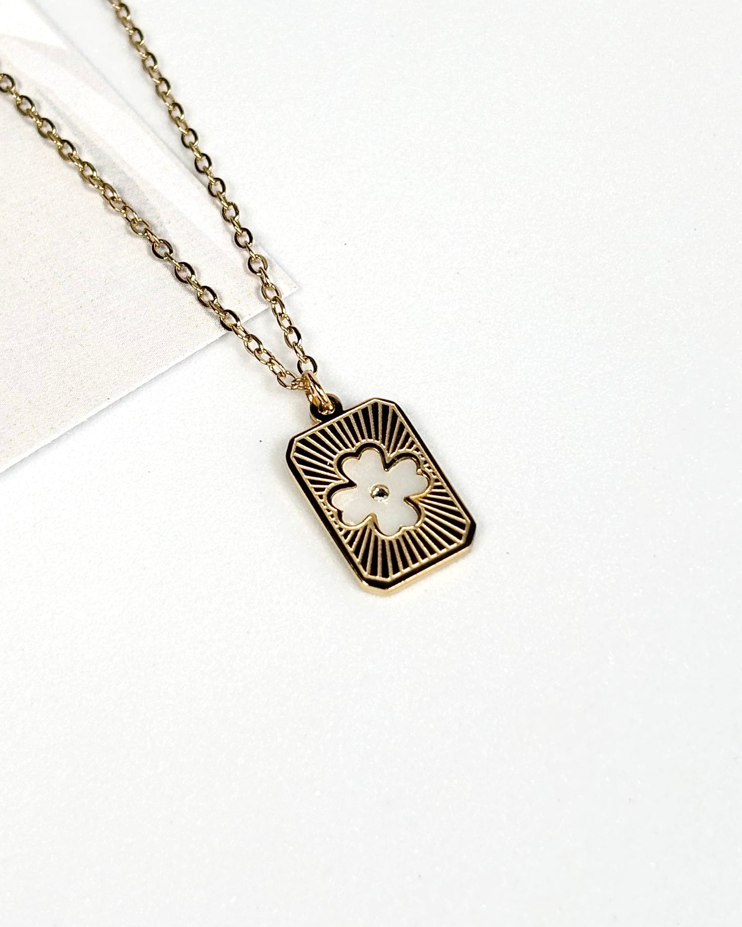 Gold-Plated Floral Pendant Necklace | Stainless Steel | The Lilith Store