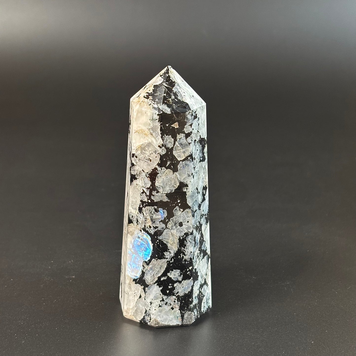 Rainbow Moonstone Large Tower - 341 Gm | Compassion & empathy