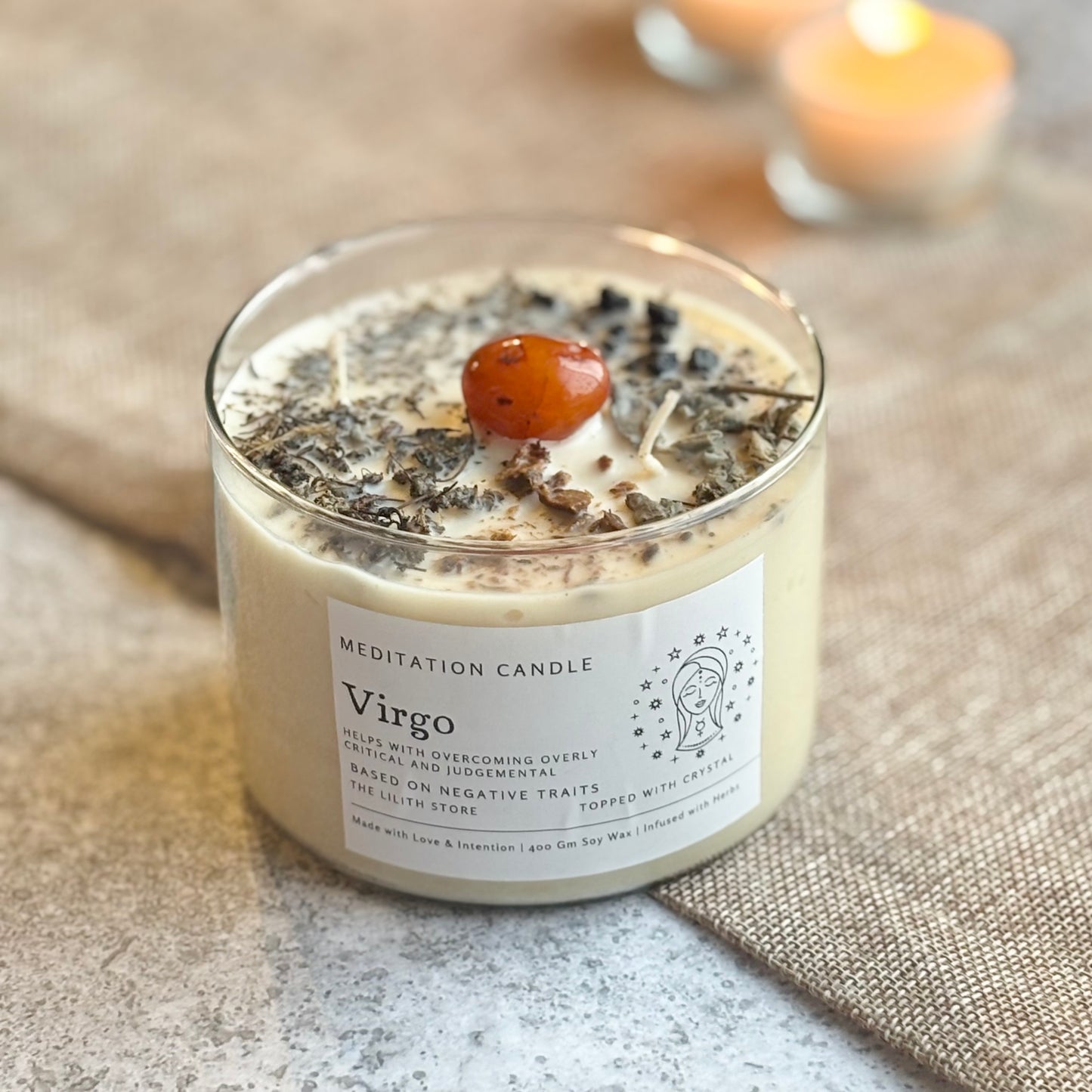 Virgo Zodiac Soy Intention Candle | 400 Gm