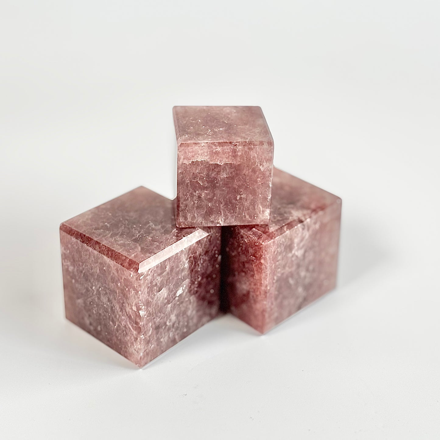 Strawberry Quartz Cube - Promotes Happiness & Joy