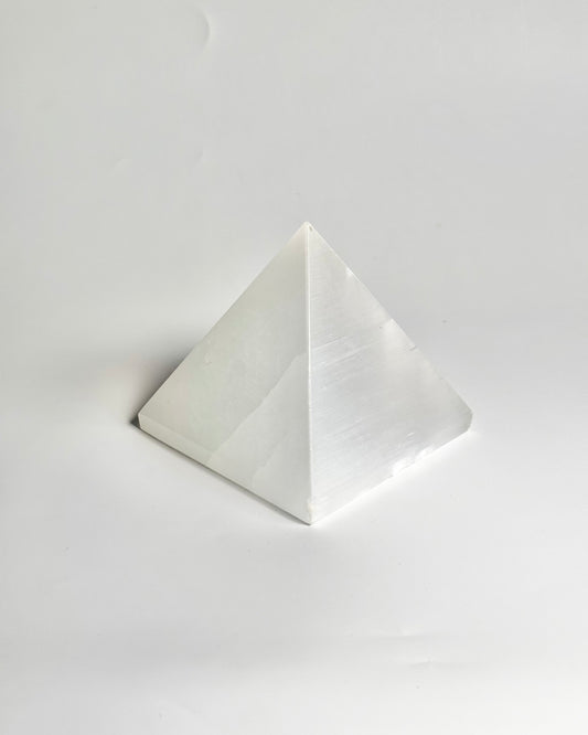 Large Satin Spar Pyramid (Commonly Known as Selenite) – Clarity, Calm & Elegant Energy Décor