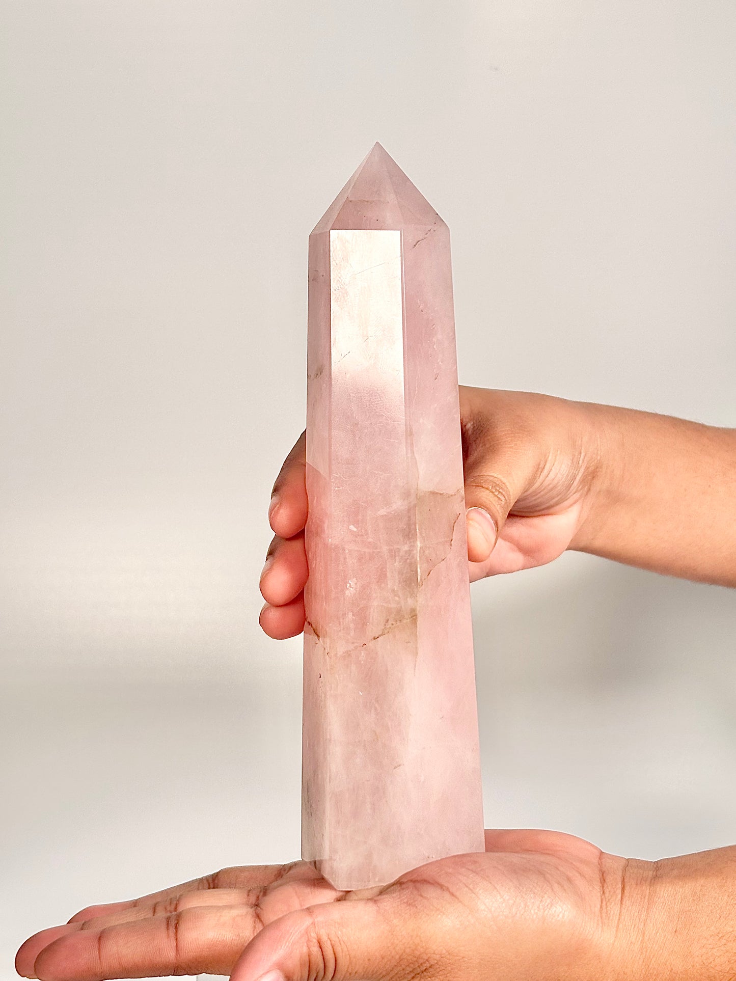 Rose Quartz Six-Facet Tower – 613g - Attract Love • Heal Emotionally • Radiate Compassion