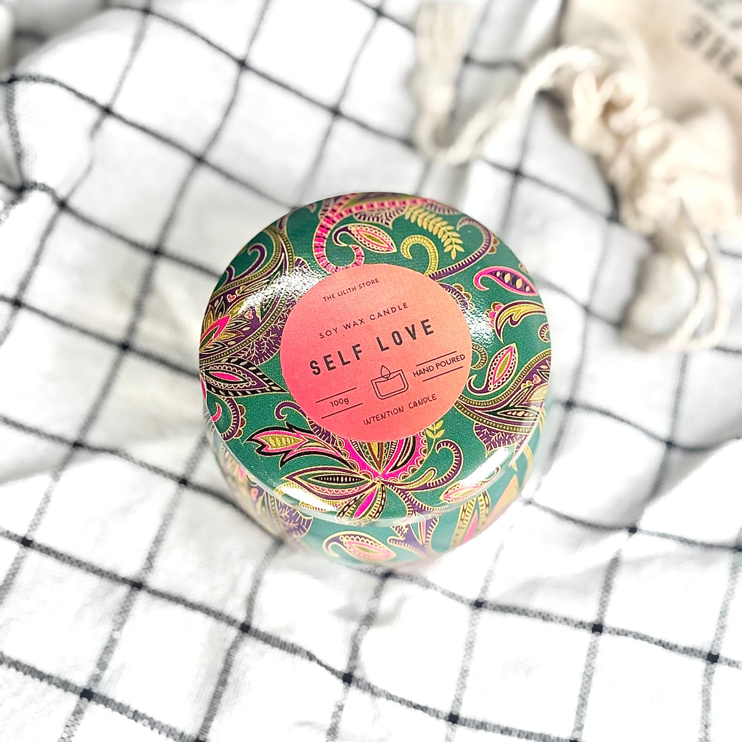 Self-Love Tin Container Soy Intention Candle - 100 g