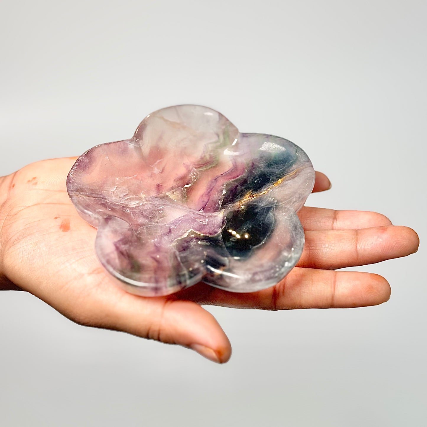 Flower-Shaped Multi Fluorite Bowl