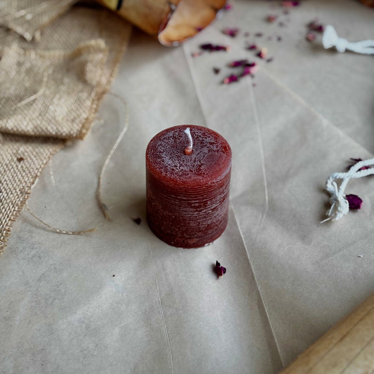 Brown Pillar Candle 2 Inch – Paraffin Wax Ritual & Décor Candle | Pack of 4