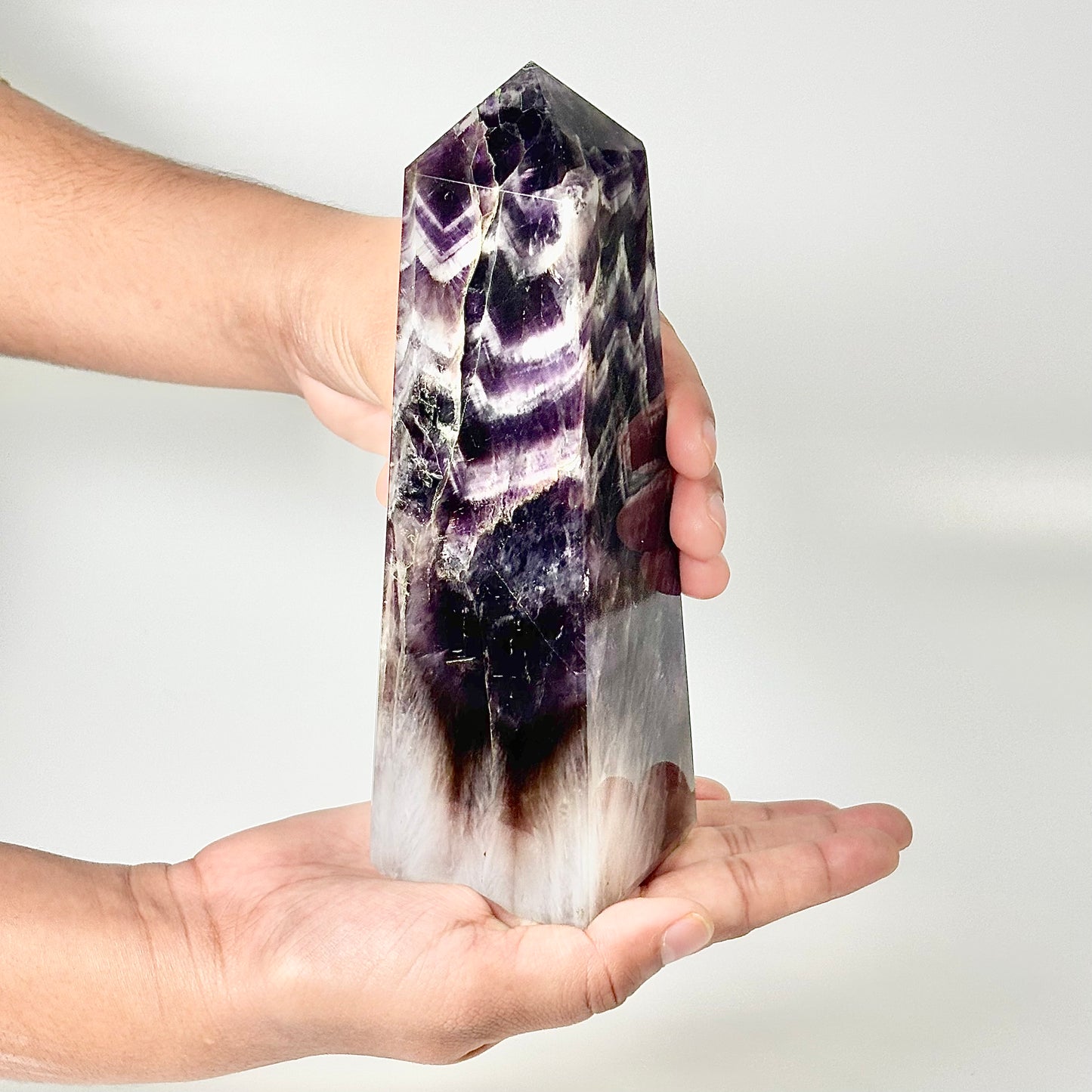 Four Facet Chevron Amethyst Tower – 801g - Amplified Intuition & Focused Healing