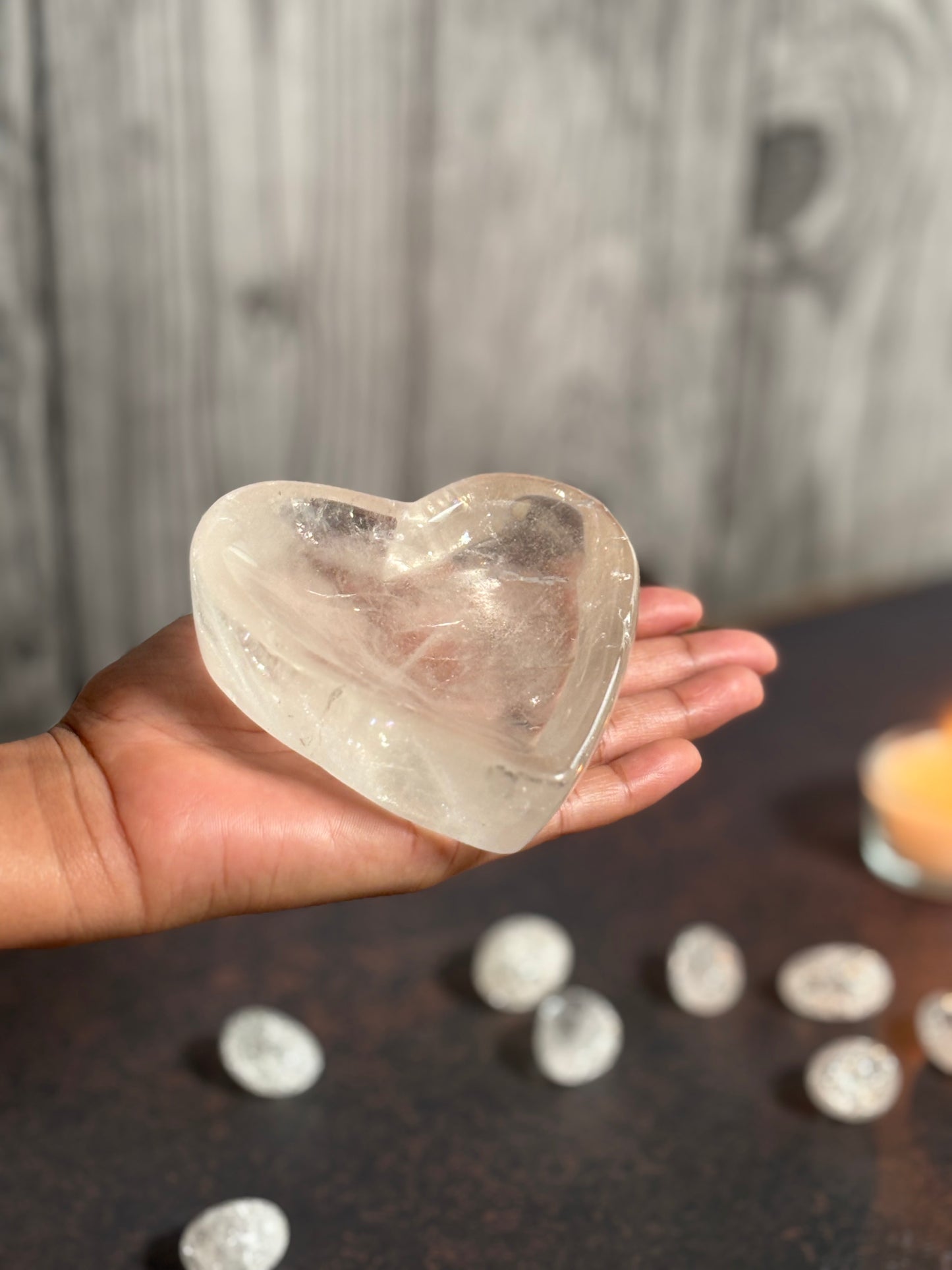 Clear Quartz Heart Shape Bowl - Amplifier of Energy & Intention