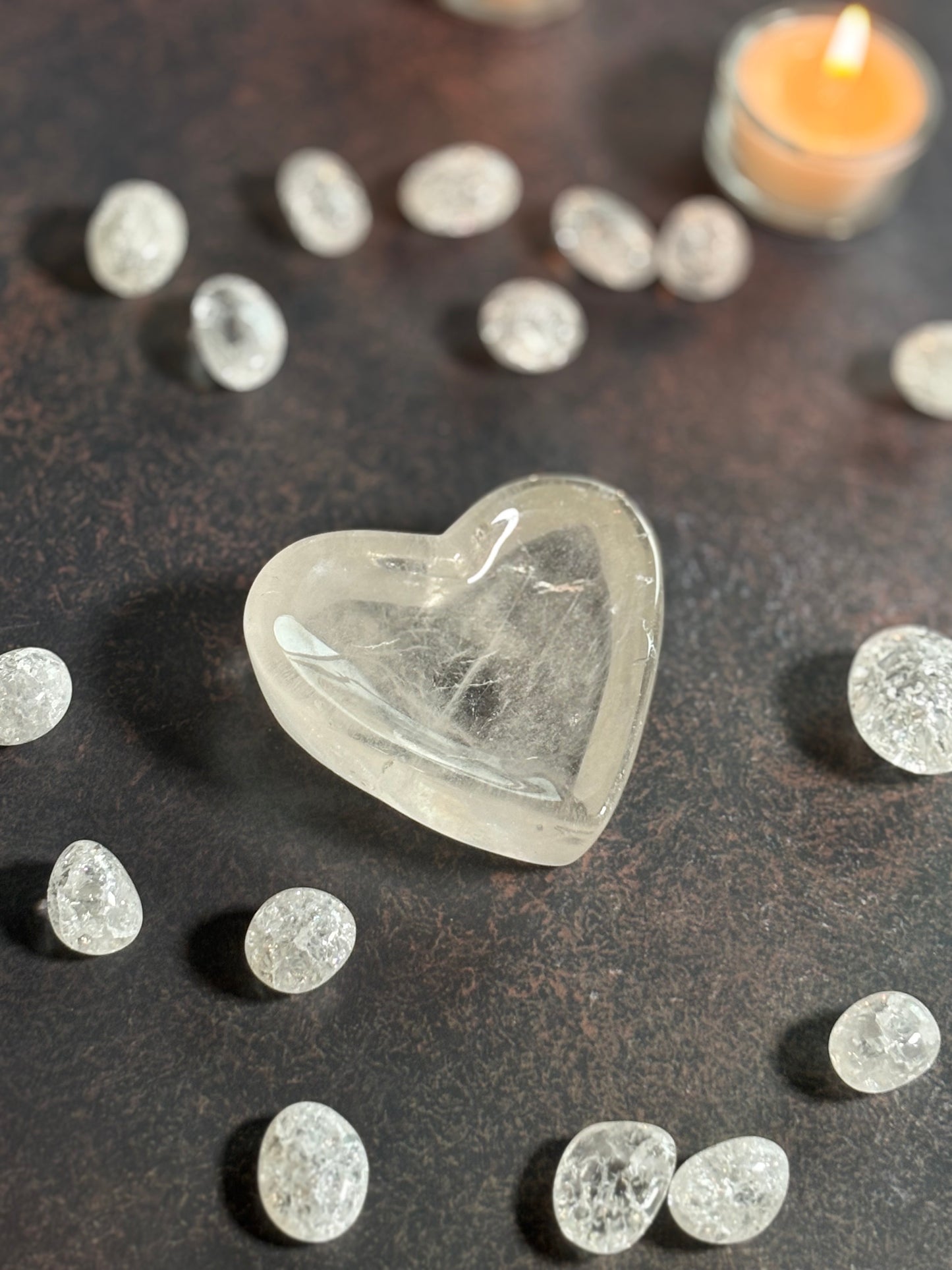 Clear Quartz Heart Shape Bowl - Amplifier of Energy & Intention