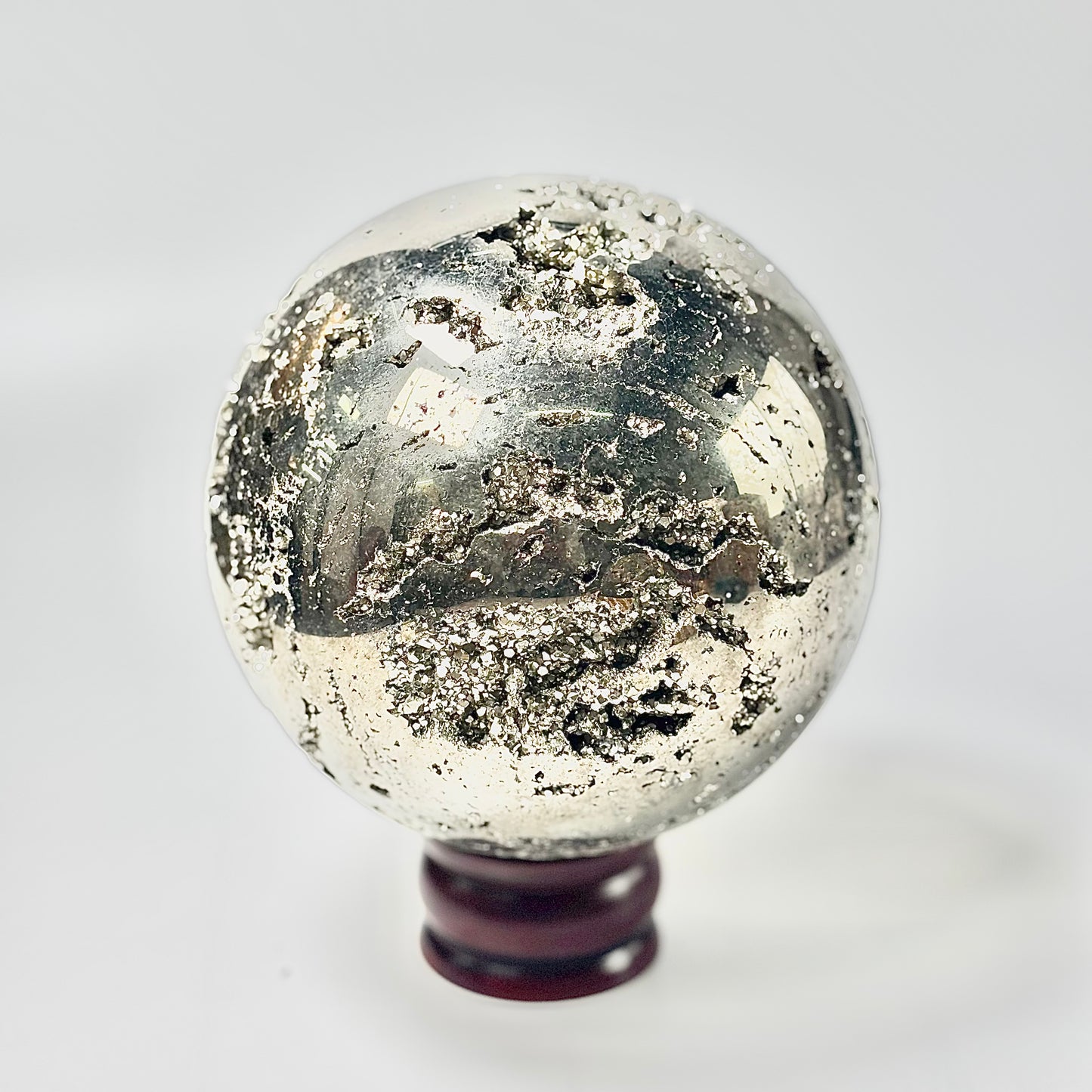 Extra Large Peruvian Pyrite Druzy Sphere 5.7 Kg – Abundance & Prosperity