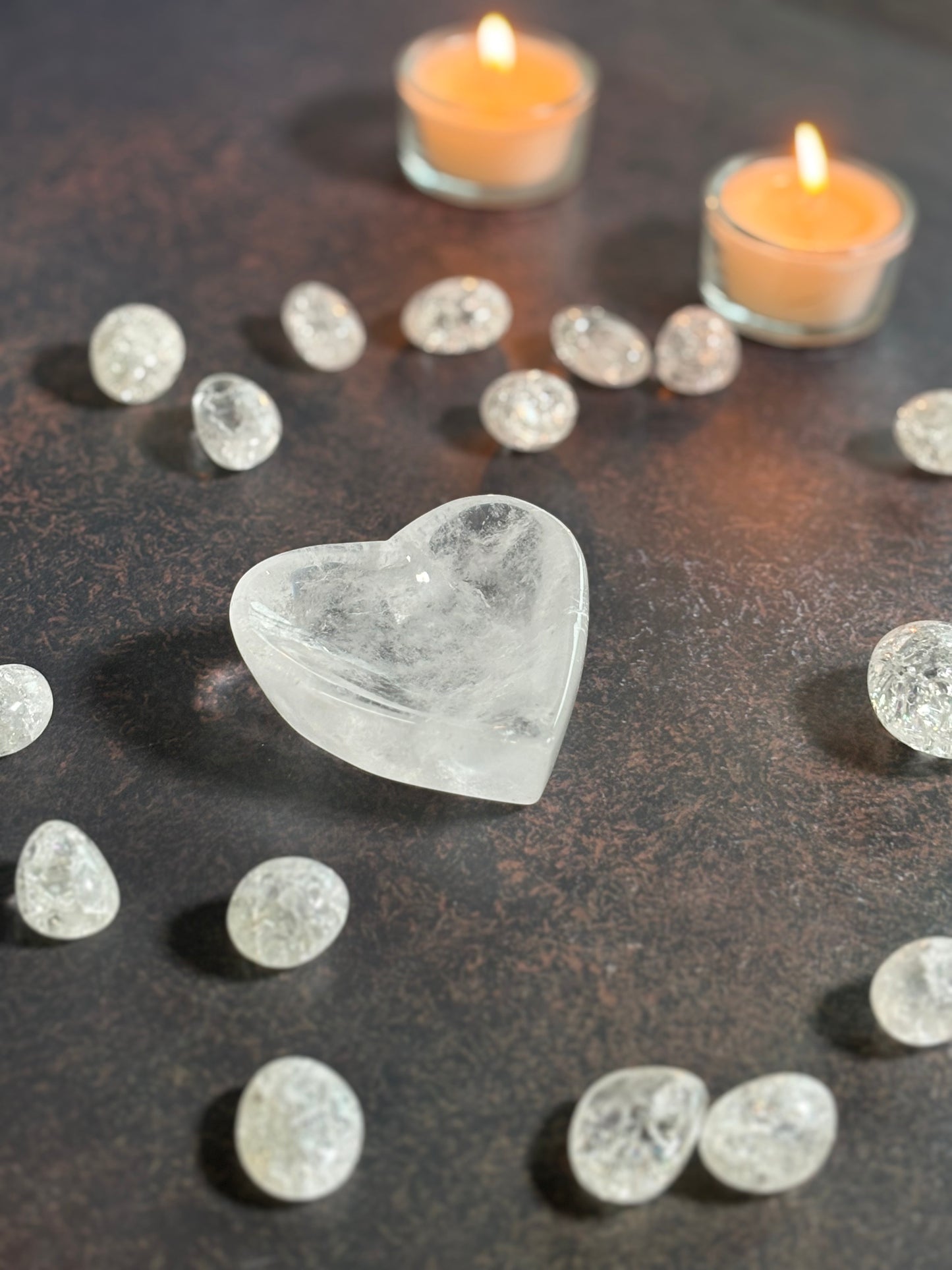 Clear Quartz Heart Shape Bowl - Amplifier of Energy & Intention