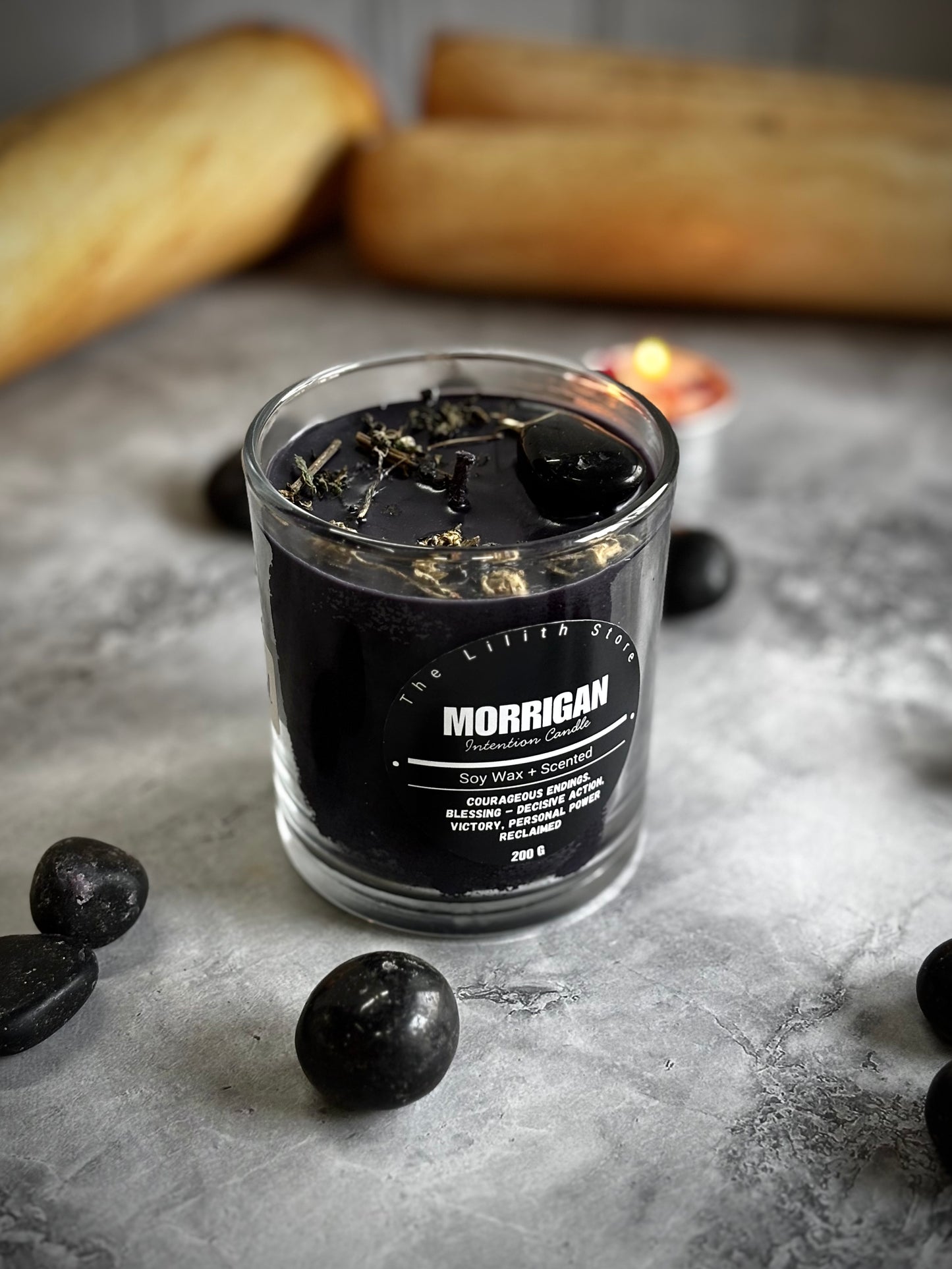 The Morrígan Altar Candle – 200 g Soy Wax Jar Candle for Ritual & Devotion