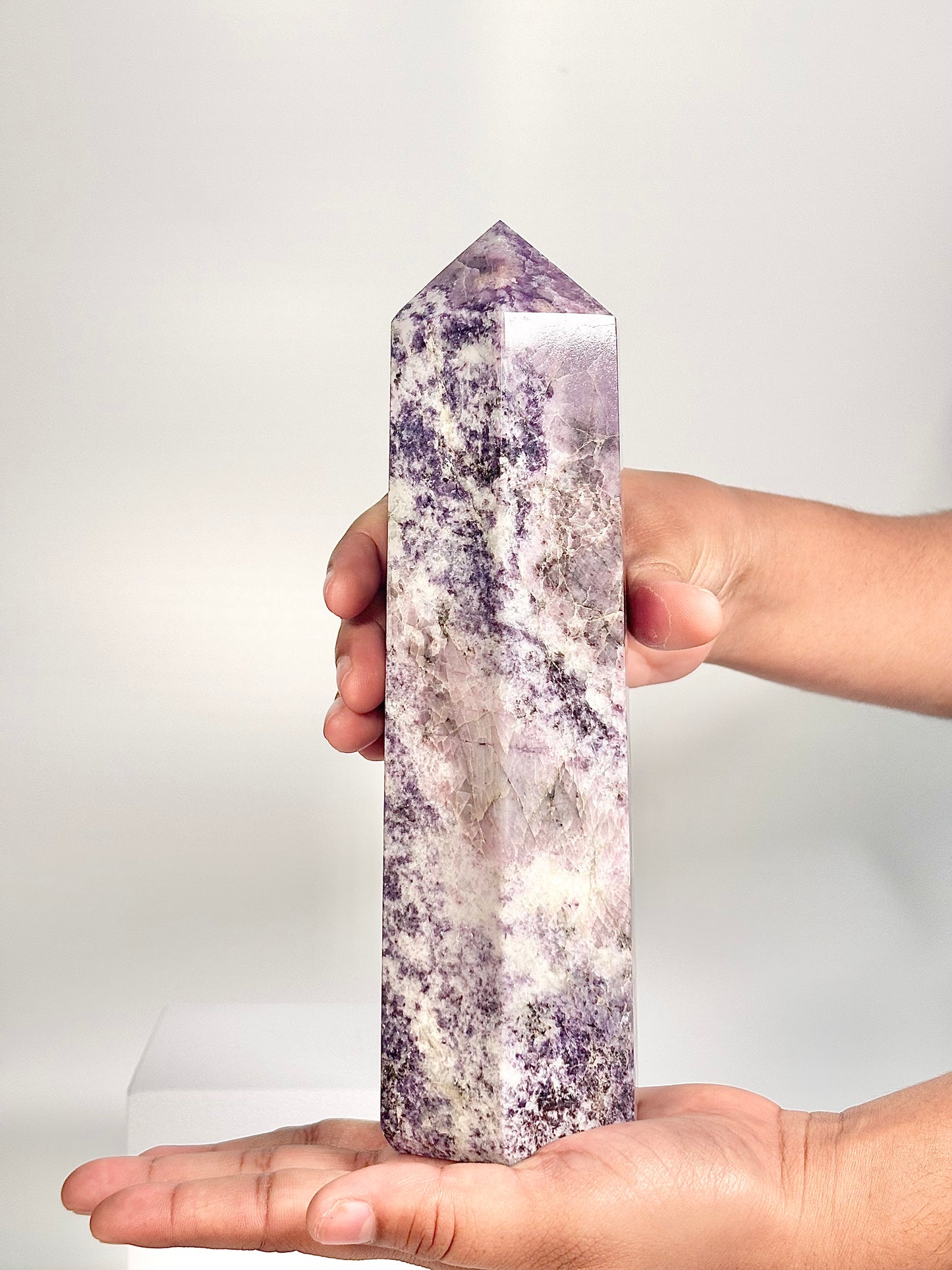 Lepidolite Six-Facet Tower – 1301 g - Calm the Mind • Ease Anxiety • Support Emotional Healing