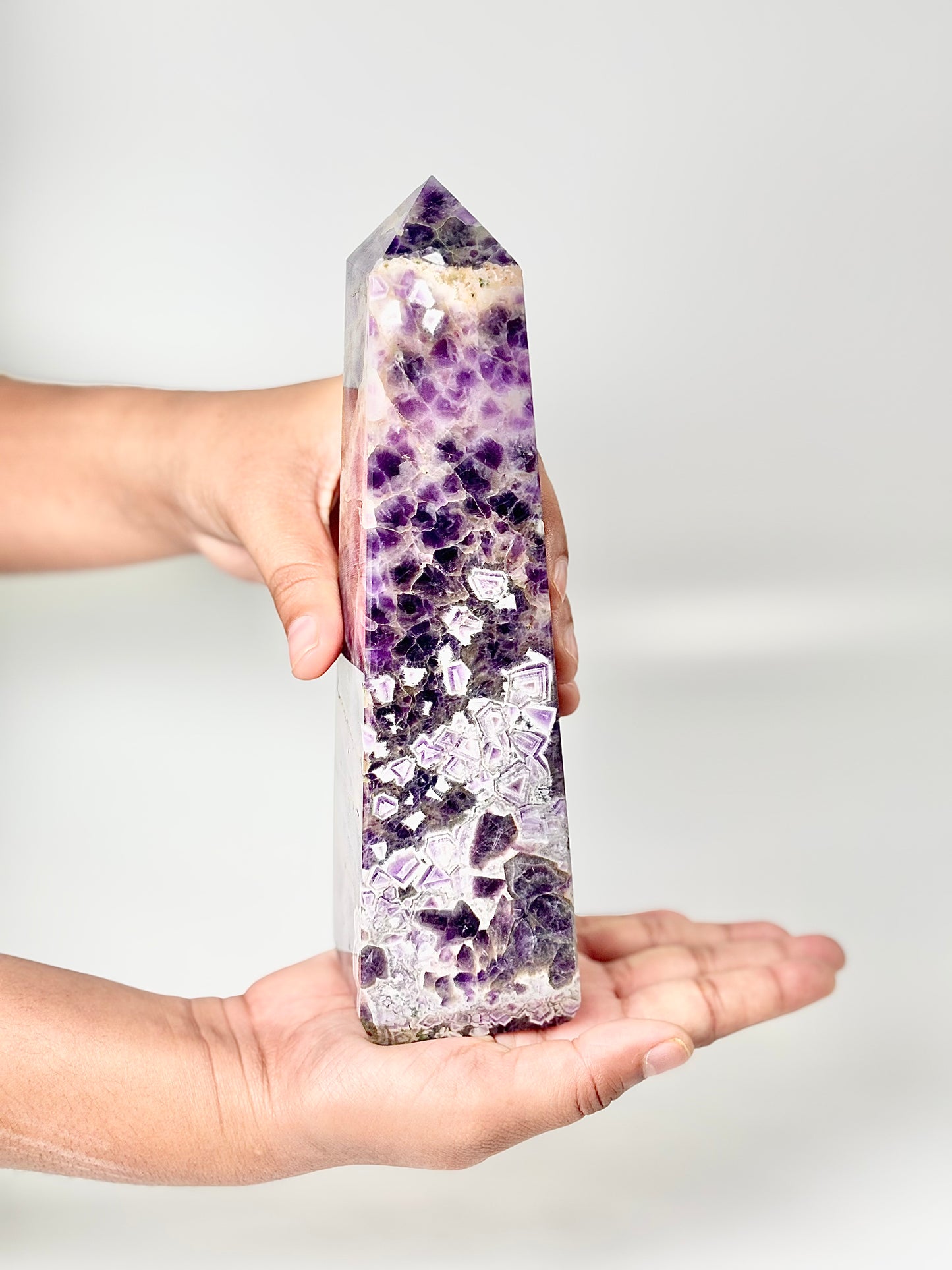 Four Facet Chevron Amethyst Tower – 870g - Amplified Intuition & Focused Healing